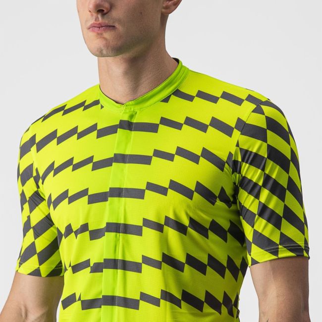 Castelli - tricou pentru ciclism cu maneca scurta Unlimited Sterrato Jersey - verde electric lime gri inchis