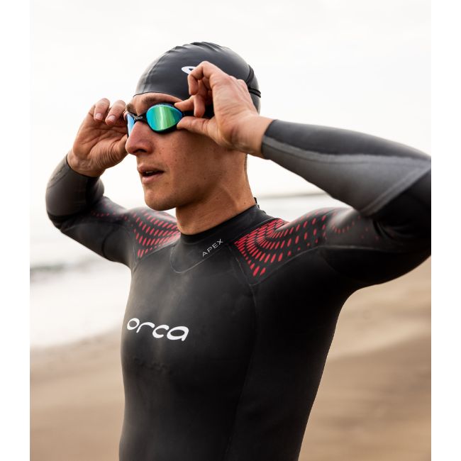 Orca - costum neopren triatlon pentru barbati Apex Float wetsuit - negru rosu buoyancy