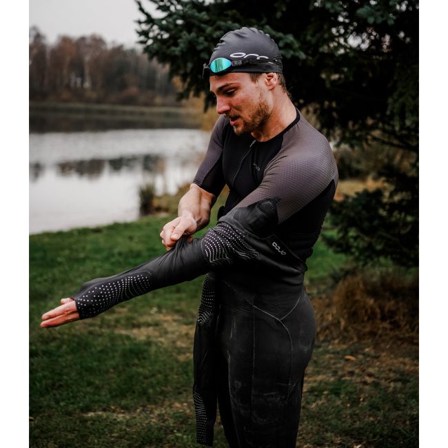 Orca - costum neopren triatlon pentru barbati Athlex Flow Triathlon Wetsuit negru argintiu