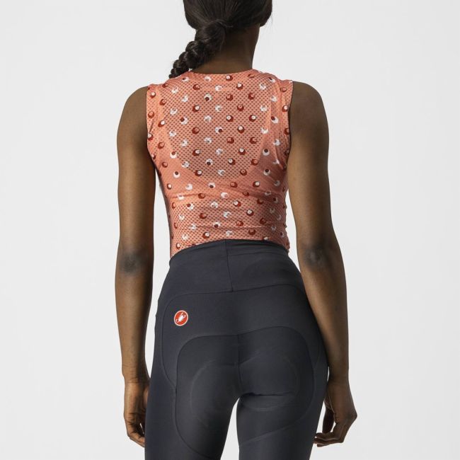 Castelli - maiou ciclism pentru femei PRO Mesh 3 W sleeveless base layer - portocaliu deschis roz rosu
