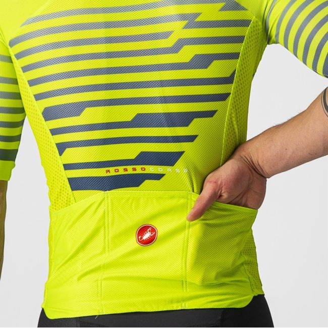 Castelli - tricou pentru ciclism cu maneca scurta Climbers 3.0 SL jersey - galben fluo gri reflect