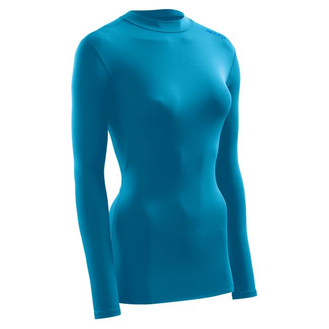 CEP - Bluza de compresie vreme rece cu maneci lungi pentru femei Winter Wingtech Long Sleeve - albastru electric