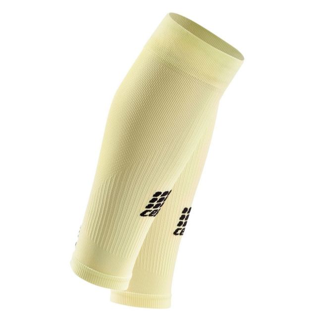 CEP - Compresie gamba femei Calf Sleeves - galben deschis lamaie negru