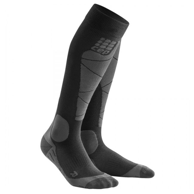 CEP - sosete ski thermo femei Ski Thermo Merino Socks - negru gri inchis antracit