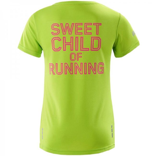 CEP Tricou alergare  femei Brand Run shirt - verde lime roz