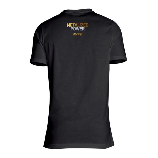 CEP Tricou alergare  femei Brand metalized Run shirt - negru argintiu