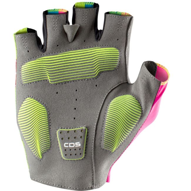 Castelli - manusi ciclism Competizione 2 gloves - galben fluo bleu roz