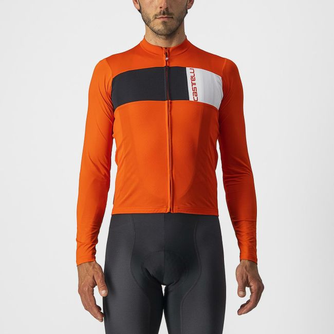 Castelli - tricou ciclism maneca lunga Prologo 7 LS jersey - portocaliu antracit alb