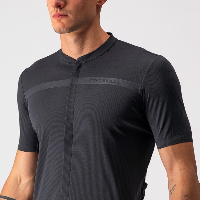 Castelli - tricou pentru ciclism cu maneca scurta Unlimited AllRoad - gri inchis antracit