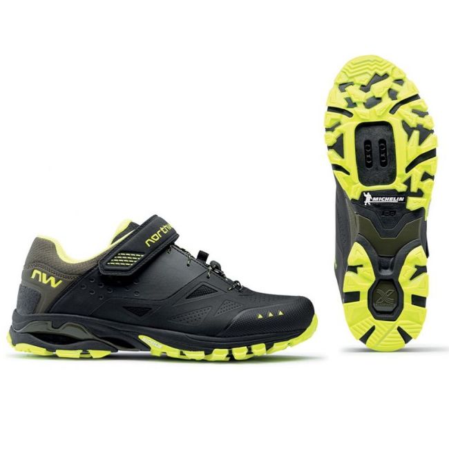 Northwave Spider 3 - pantofi pentru ciclism MTB All Mountain - negru galben fluo