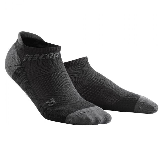 CEP - Sosete de compresie pentru femei model sub glezna 6cm No Show 3.0 - negru gri