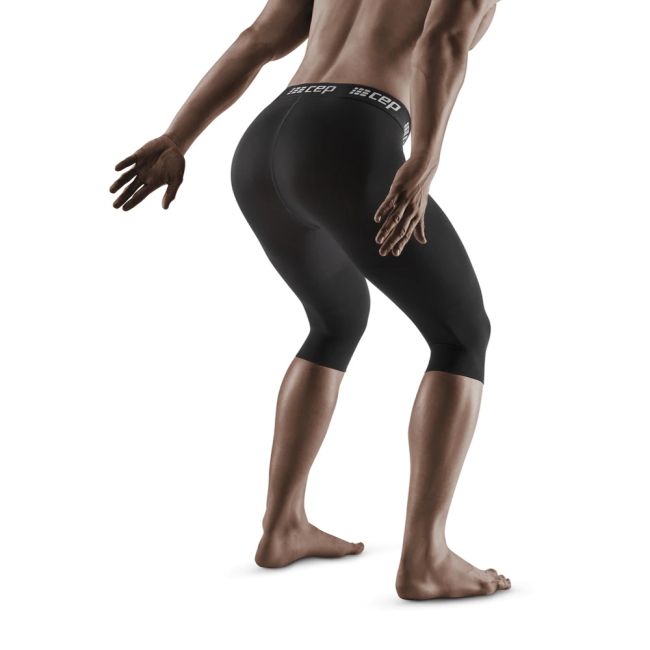 CEP - colanti compresie 3/4 pentu barbati Ski 3-4 Base Tights - negru