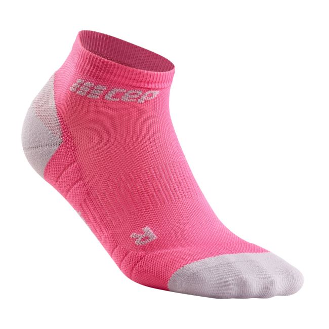 CEP - sosete de compresie peste glezna 8cm pentru femei Low Cut 3.0 - roz deschis gri