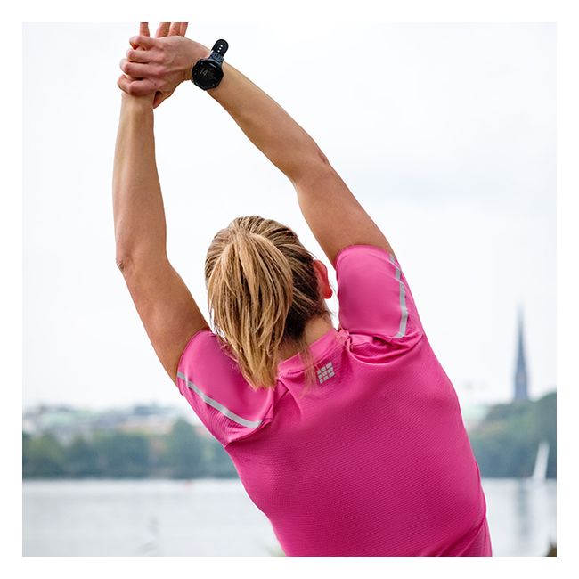 CEP - tricou alergare cu maneci scurte pentru femei Run Shirt Short Sleeve - roz intens