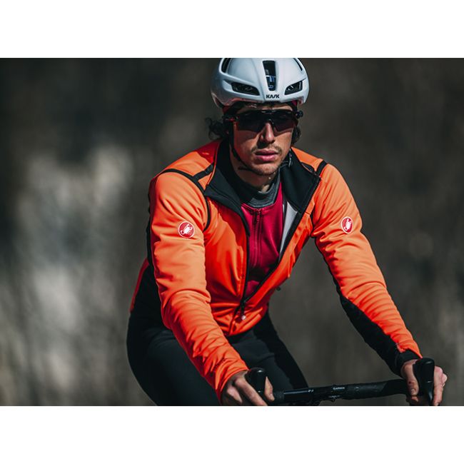 Castelli - jacheta ciclism de iarna Alpha Ros 2 Gore-Tex Infinium wind stopper - verde militar rosu