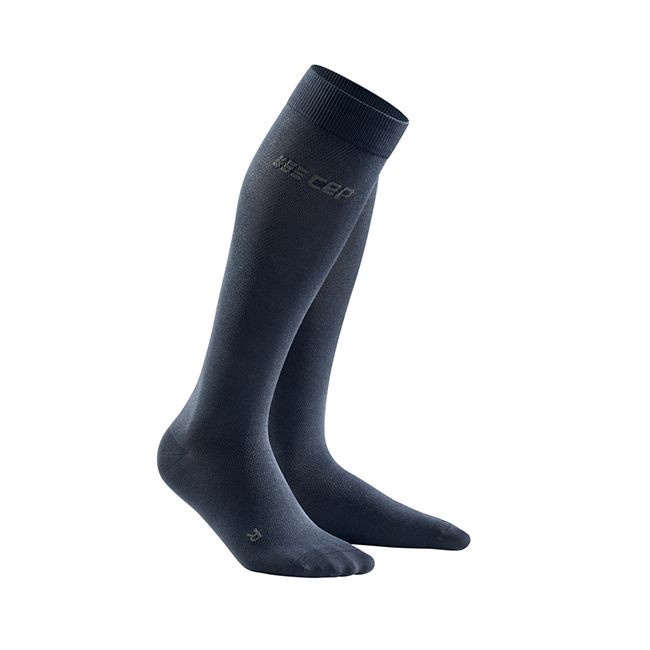 CEP - Sosete lungi compresie pentru femei Business Commuter Tall Compression women Socks - negru albastru