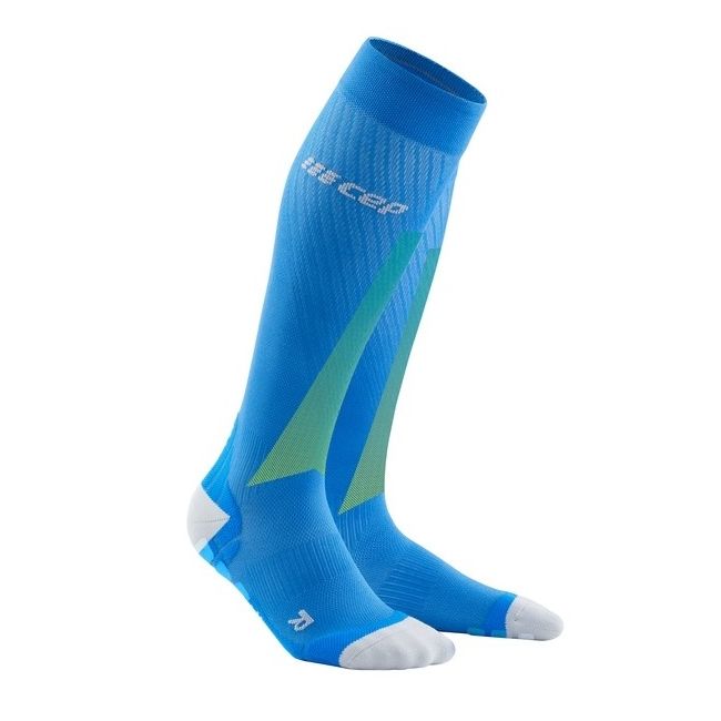 CEP - Sosete scurte compresie pentru femei Pro ultralight women socks - albastru electric gri deschis