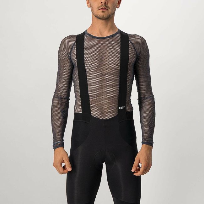 Castelli - bluza corp ciclism maneca lunga pentru barbati Miracolo Wool LS base layer - negru