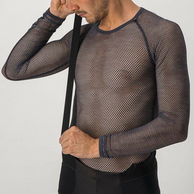 Castelli - bluza corp ciclism maneca lunga pentru barbati Miracolo Wool LS base layer - negru