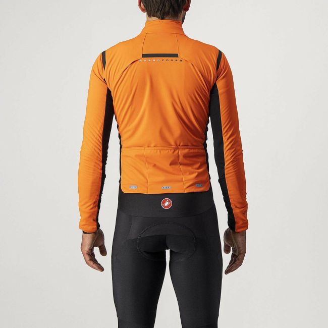 Castelli - jacheta ciclism de iarna Alpha Ros 2 Gore-Tex Infinium wind stopper - portocaliu negru
