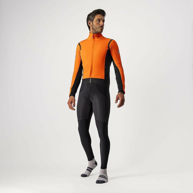 Castelli - jacheta ciclism de iarna Alpha Ros 2 Gore-Tex Infinium wind stopper - portocaliu negru