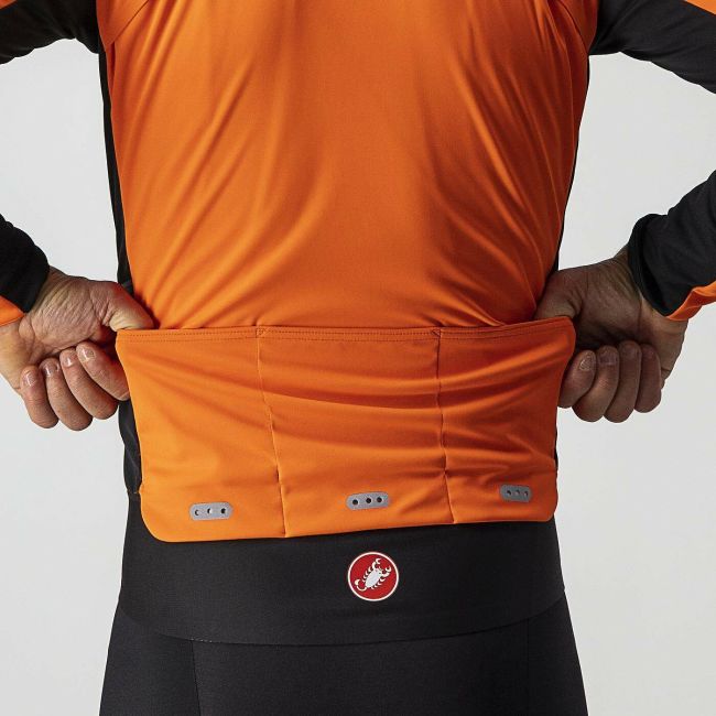 Castelli - jacheta ciclism de iarna Alpha Ros 2 Gore-Tex Infinium wind stopper - portocaliu negru
