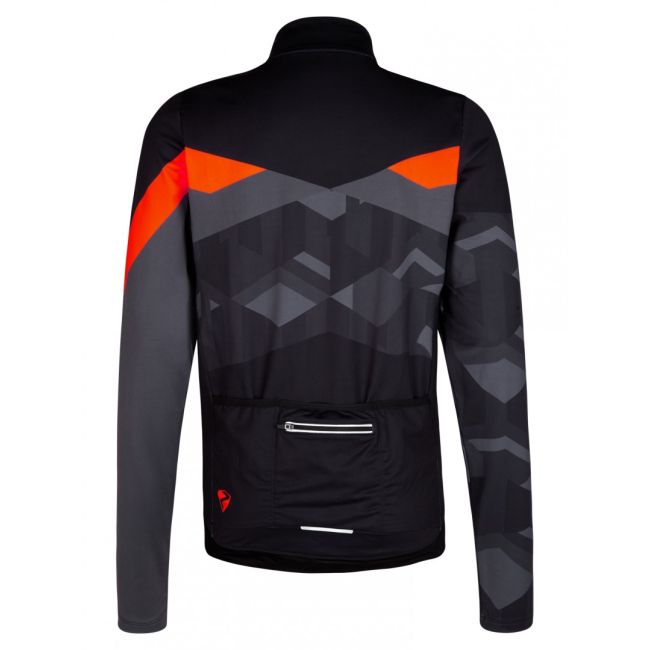 Ziener - bluza ciclism cu maneca lunga pentru barbati Nadin jersey - negru gri portocaliu