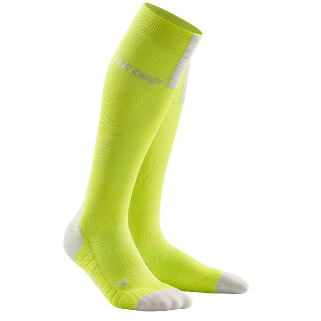 CEP - Sosete compresie alergare pentru barbati 3.0 men socks - galben lime gri deschis