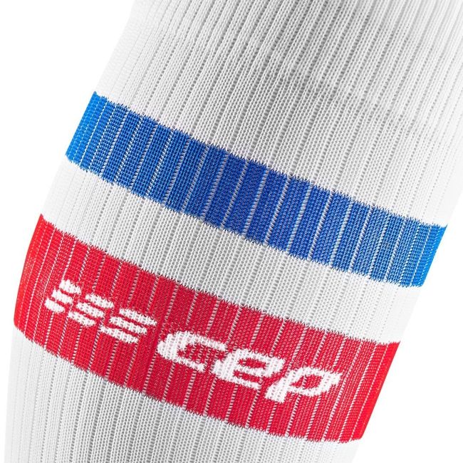 CEP - Sosete de compresie pentru femei 80's women socks - alb rosu albastru