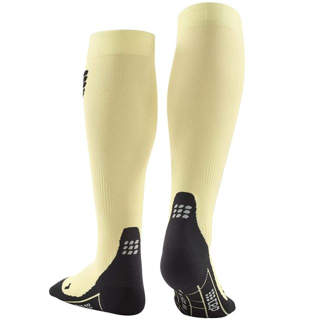 CEP - Sosete de compresie pentru femei Women Running socks - galben lamaie negru lunges lemon
