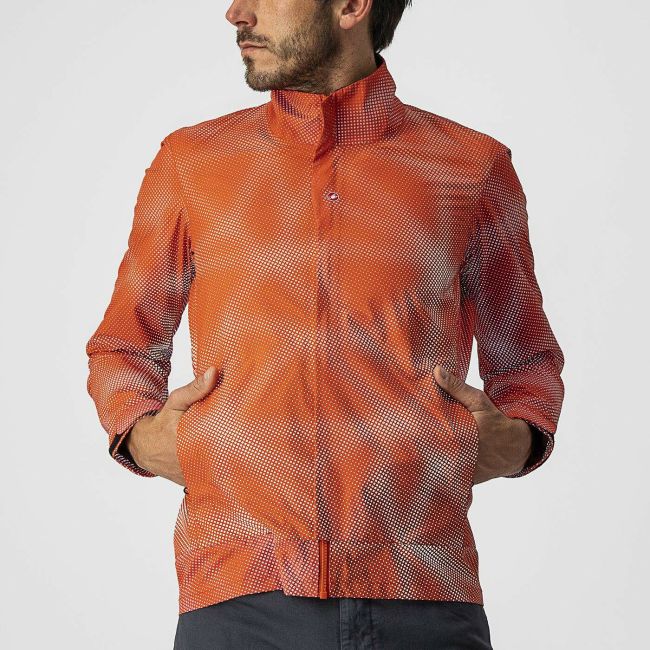 Castelli Commuter Reflex - jacheta ciclism impermeabila portocalie