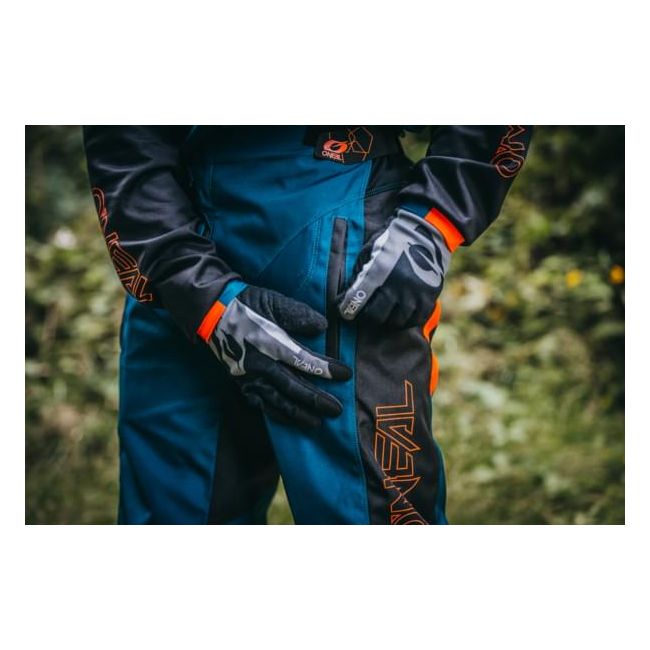 O-Neal - Pantaloni scurti ciclism MTB pentru barbati Element FR hybrid - albastru petrol negru portocaliu