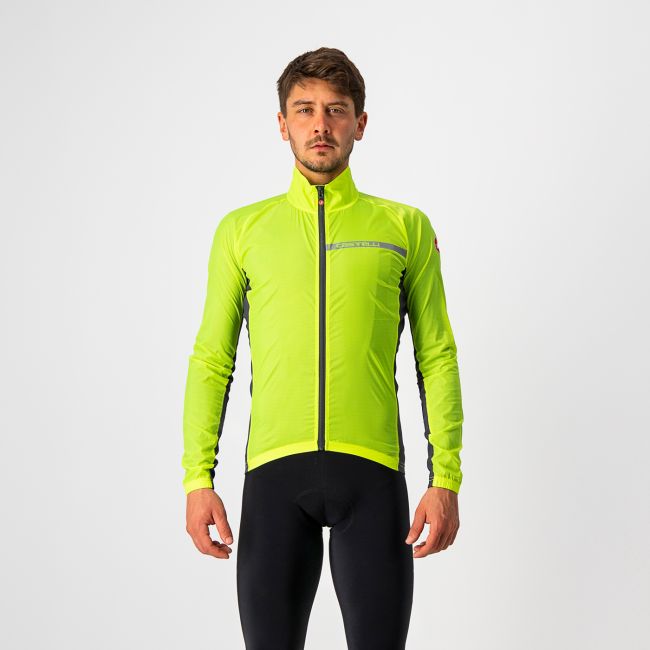 Castelli Squadra stretch - jacheta ciclism anti vant - galben fluo gri