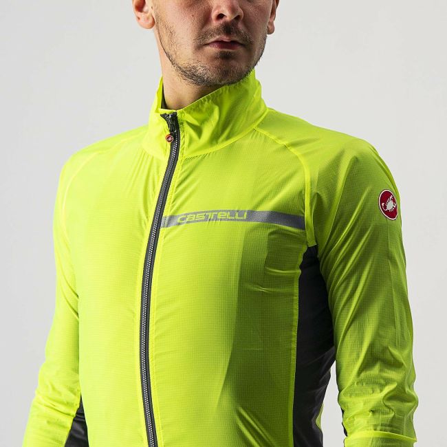 Castelli Squadra stretch - jacheta ciclism anti vant - galben fluo gri
