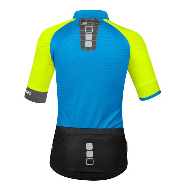 Force - tricou ciclism pentru copii Square jersey - albastru gri verde fluo