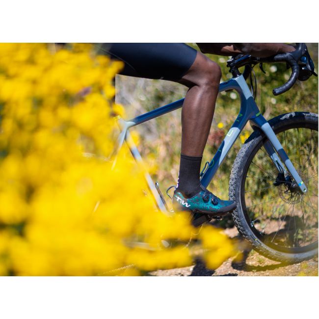 Northwave Rebel 3 - pantofi pentru ciclism MTB XC - albastru verde irizat negru