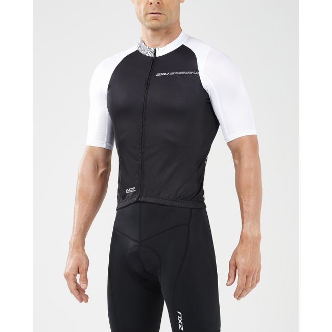 2XU - tricou ciclism barbati Elite Cycle  Jersey - negru alb