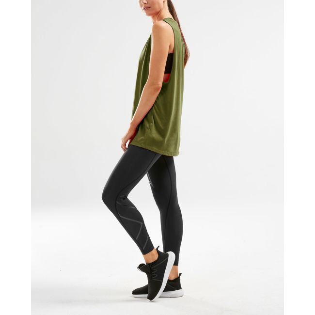 2XU - tricou urban fara maneci pentru femei Urban Graphic Tank - verde army