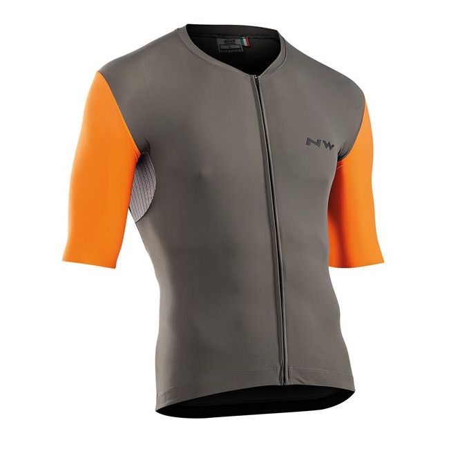 Northwave - tricou pentru ciclism cu maneca scurta Extreme Jersey - verde olive portocaliu