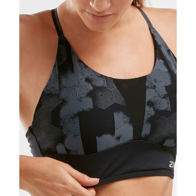 2XU - Bustiera sport pentru femei Active Low Impact Crop - negru-gri