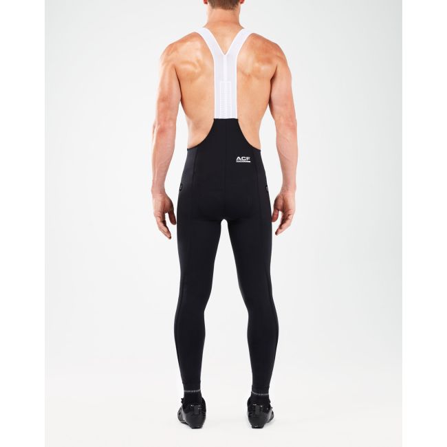 2XU - colanti ciclism barbati Elite Cycle Thermal Bib Tight - Black Reflectorizant