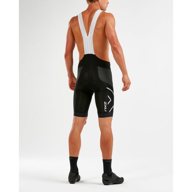 2XU - pantaloni scurti ciclism Bib shorts Compression Cycle SteelX bibs - negru alb