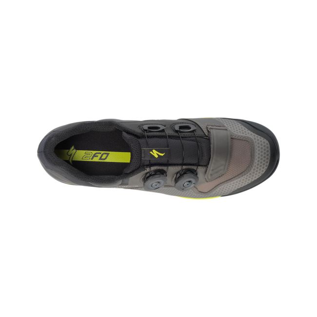Specialized 2FO ClipLite - pantofi pentru ciclism mtb - gri galben-fluo