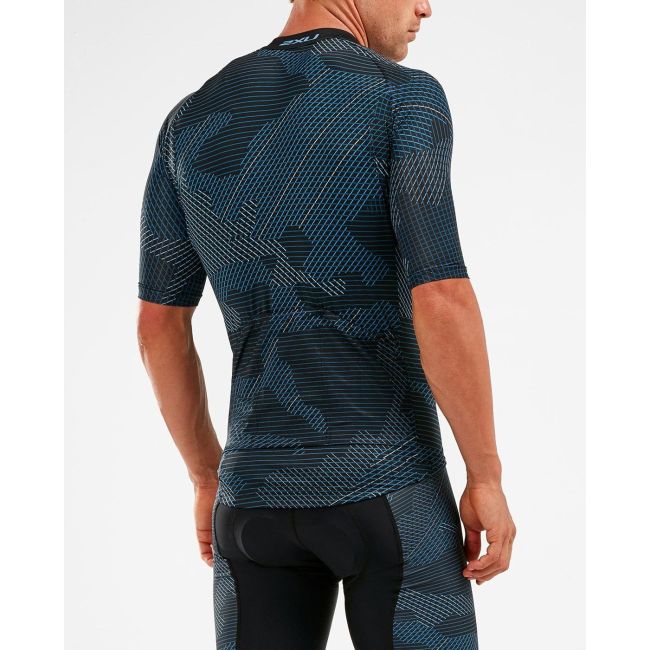 2XU - Aero Cycle Jersey - Tricou ciclism - albastru camuflaj