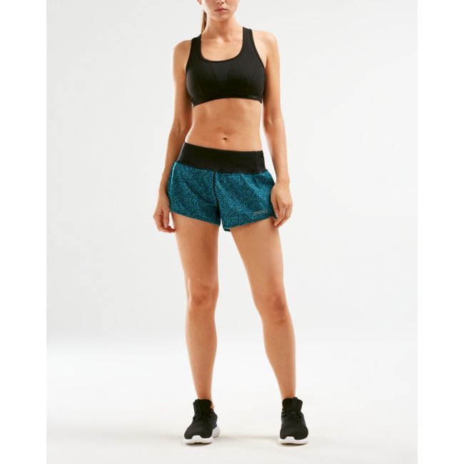 2XU - Short alergare XVENT Free Short 3" W - Rain Spot- Ocean Teal