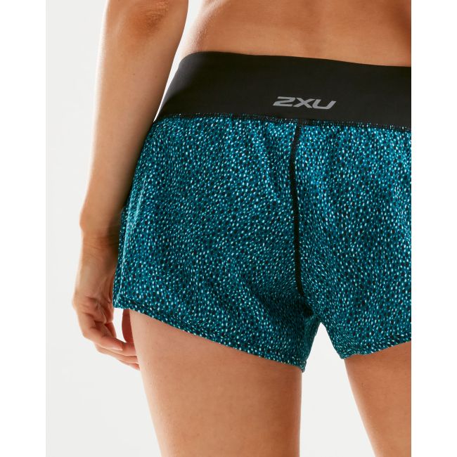 2XU - Short alergare XVENT Free Short 3" W - Rain Spot- Ocean Teal