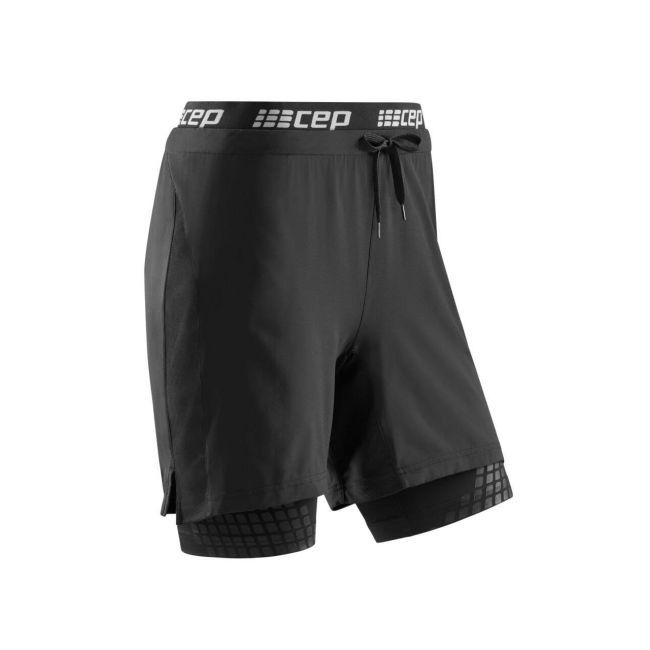 CEP Pantaloni scurti de antrenament pentru femei 2-in-1 - negru
