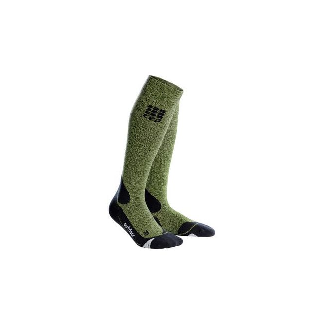 CEP Sosete merino outdoor lungi W verde-negru