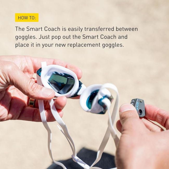 Finis - ochelari inot adulti Smart Google - alb gri inchis fumuriu