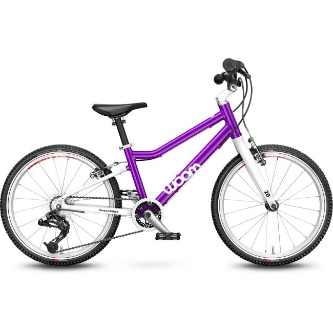 Woom - bicicleta copii 20" Woom 4, varsta recomandata 6-8 ani (115-130cm) - 7,7 kg - mov intens haze alb